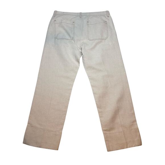 Madewell Dean Easy Straight Linen Blend Pants Bone Cuffed Size 30 - Picture 7 of 10